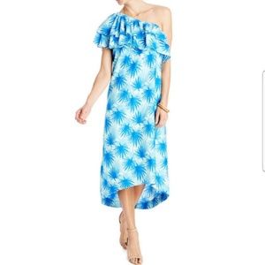 Vineyard Vines Electric Palm one Shoulder floral print summer dress Sz 10